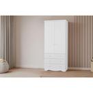 Guarda Roupa 2 Portas c/ e 3 Gavetas Júnior Branco - Peroba