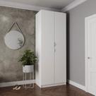 Guarda-Roupa 2 Portas com Cabideiro e 2 Gavetas Hera CabeCasa MadeiraOriginals Branco/Algodão