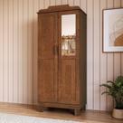 Guarda-roupa 2 Portas com Espelho Madeira Linha Cobre