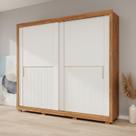 Guarda-roupa 2 Portas com Pé e Espelho Interno de Correr 269cm 100% Mdf Diamantina Espresso Móveis