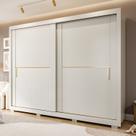 Guarda-roupa 2 Portas com Pé e Espelho Interno de Correr 269cm 100% Mdf Diamantina Espresso Móveis