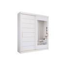 Guarda Roupa 2 Portas de Correr (1 c/ Espelho) e 3 Gavetas Flora Branco - Panan
