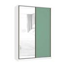 Guarda Roupa 2 Portas De Correr 159cm Branco Com Verde Jade