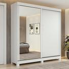 Guarda-roupa 2 Portas de Correr 2 Gavetas Easy com Espelho e Pés Light Branco