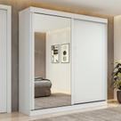 Guarda-Roupa 2 Portas de Correr 2 Gavetas Easy Light com Espelho Branco