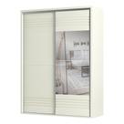 Guarda-Roupa 2 Portas de Correr 2 Gavetas Espelhado Ripado Off White - Dalla Costa