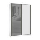 Guarda Roupa 2 Portas de Correr 3 Gavetas 159cm com Vidro Reflecta Prata Prime Luciane Móveis