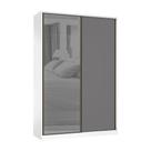 Guarda Roupa 2 Portas de Correr 3 Gavetas 159cm com Vidro Reflecta Prata Prime Luciane Móveis Guarda Roupa 2 Portas de Correr 3 Gavetas 159cm com Vidro Reflecta Prata Prime Luciane Móveis