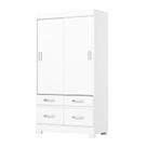 Guarda Roupa 2 Portas de Correr BE25 Branco/Rosa Chá