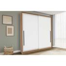 Guarda Roupa 2 Portas de Correr e 2 Gavetas Valência Freijo/Branco - Politorno