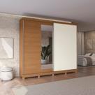 Guarda-roupa 2 Portas de Correr e 4 Gavetas com Espelhos e Pés Dormitorio Bigger Lo