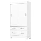 Guarda Roupa 2 Portas de Correr e 4 Gavetas Marel Flex BE25 Branco - Henn - Briz