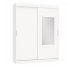 Guarda-Roupa 2 Portas de Correr Solteiro Herval Pratik, Branco Ártico, Com Espelho