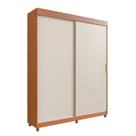 Guarda-Roupa 2 Portas de Correr Solteiro Herval Pratik, Carvalho Vermont e Off White, Com Pés