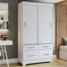Guarda Roupa 2 Portas Deslizantes 4 Gavetas Marel Briz