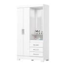 Guarda Roupa 2 portas e 3 Gavetas B64 Branco/Rosa Chá