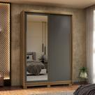 Guarda-Roupa 2 Portas Flex de Correr 3 Gavetas 100% MDF com Espelho e Pés Dubai Infinity