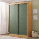 Guarda-Roupa 2 Portas Ripadas Samambaia CabeCasa MadeiraMadeira Carvalho/Verde