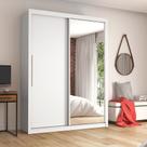 Guarda Roupa 2 Portas Solteiro Com Espelho Royale Branco - Gelius