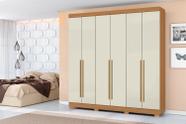 Guarda Roupa 230cm Casal 6 Portas 2 Gavetas - Cinamomo/ Off White Aramóveis