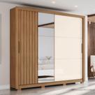 Guarda-roupa 230cm Casal Com Espelho 2 Portas de Correr 4 Gavetas Vasti Henn