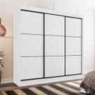 Guarda Roupa 2,30m Casal 3 Portas Correr 8 Gavetas Tokio Branco - Rud Rack Guarda Roupa 2,30m Casal 3 Portas Correr 8 Gavetas Tokio Branco - Rud Rack
