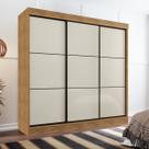 Guarda Roupa 2,30m Casal 3 Portas Correr 8 Gavetas Tokio Cedro Areia - Rud Rack