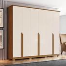 Guarda-roupa 235cm Casal 6 Portas 6 Gavetas Andréas Henn - Nature/Off White
