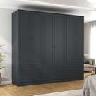 Guarda Roupa 240cm c/ 6 Portas de Abrir e 4 Gavetas 100% MDF