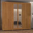 Guarda Roupa 250cm 6 Portas com Espelho e 4 Gavetas 100% MDF