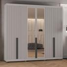 Guarda Roupa 250cm 6 Portas com Espelho e 4 Gavetas 100% MDF