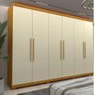 Guarda Roupa 2,73 Gelius Absolut New 6 Portas com Pés Naturale/Off White - MDF