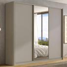 Guarda Roupa 276cm Laterais Curvas 100% MDF com Espelho