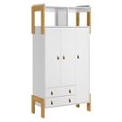 Guarda Roupa 3 Portas 2 Gavetas com Nicho Fantasia Branco