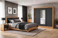 Guarda Roupa 3 Portas 3 Gav e Espelho Sapphire -Grand Line