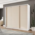 Guarda-Roupa 3 Portas De Correr 4 Gavetas 220cm Com Corrediça Telescópica Em Mdp/mdf Politorno