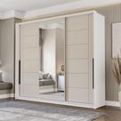 Guarda-Roupa 3 Portas De Correr 4 Gavetas 220cm Com Corrediça Telescópica Em Mdp/mdf Politorno