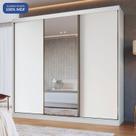 Guarda-roupa 3 Portas de Correr 4 Gavetas com 1 Espelho 100% Mdf Imperial New
