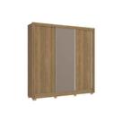 Guarda Roupa 3 Portas de Correr e 2 Gavetas c/ Pés CB03M570 Flex Nogueira/Nogueira ou Fendi - Kappesberg