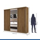 Guarda Roupa 3 Portas De Correr E 3 Espelhos Minastex