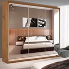 Guarda Roupa 3 Portas De Correr E 9 Espelhos Minastex