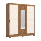 Guarda Roupa 3 Portas Deslizantes 2 Gavetas Nature/Off White