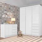 Guarda-roupa 3 Portas E Cômoda 4 Gavetas com corrediças telescópicas Branco