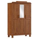 Guarda Roupa 3p Espelho 115 Cm 1281 Castanho Milani Store Castanho