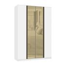 Guarda Roupa 4 Portas 159,2 Cm Bronze Branco Com Branco Mat