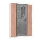 Guarda Roupa 4 Portas 159,2 Cm Prata Branco Ff Com Cumaru Guarda Roupa 4 Portas 159,2 Cm Prata Branco Ff Com Cumaru