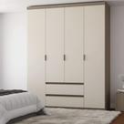 Guarda-roupa 4 Portas 2 Gavetas 100% MDF 168cm X 230cm Nobre
