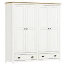 Guarda Roupa 4 Portas 2 Gavetas Branco/Freijó Topázio - FN Guarda Roupa 4 Portas 2 Gavetas Branco/Freijó Topázio - FN