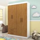 Guarda-roupa 4 Portas 2 Gavetas Infantil Perola