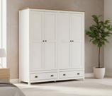 Guarda-Roupa 4 Portas 2 Gavetas Topázio 100% Madeira Maciça